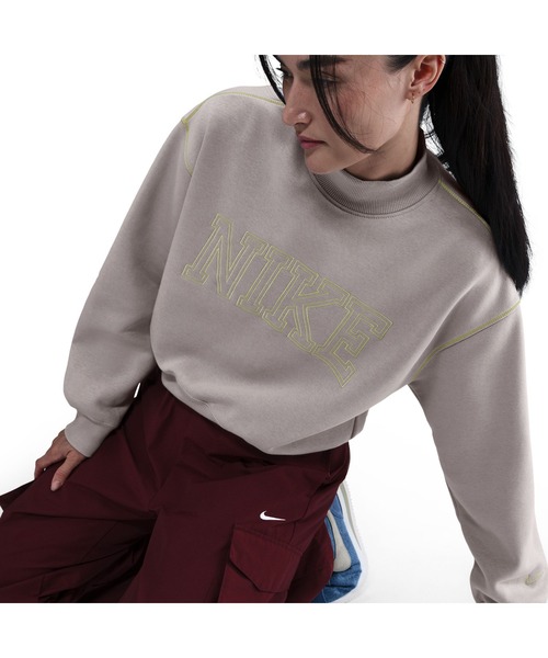 NIKE（ナイキ）の「NIKE/ナイキ W NSW PHNX FLC MOCK NECK（スウェット・レディース・ブラック/グレー/チャコールグレー・S/M/L/XL）」の5枚目の写真
