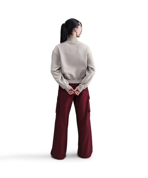 NIKE（ナイキ）の「NIKE/ナイキ W NSW PHNX FLC MOCK NECK（スウェット・レディース・ブラック/グレー/チャコールグレー・S/M/L/XL）」の6枚目の写真