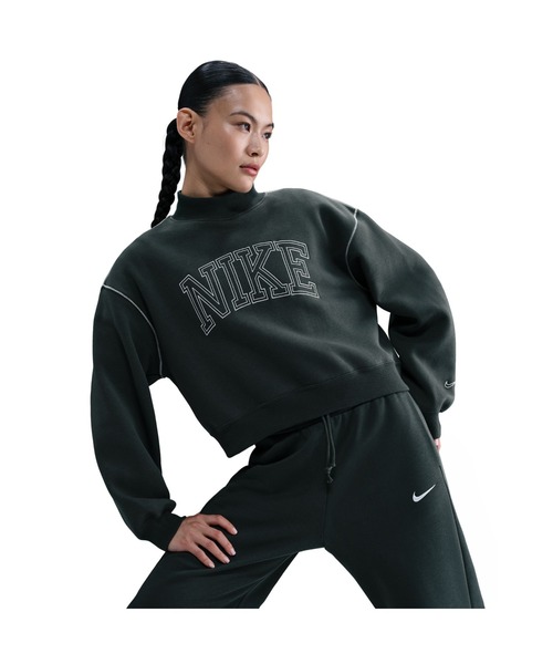 NIKE（ナイキ）の「NIKE/ナイキ W NSW PHNX FLC MOCK NECK（スウェット・レディース・ブラック/グレー/チャコールグレー・S/M/L/XL）」の15枚目の写真