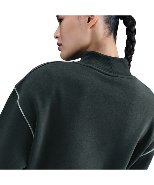 NIKE（ナイキ）の「NIKE/ナイキ W NSW PHNX FLC MOCK NECK（スウェット・レディース・ブラック/グレー/チャコールグレー・S/M/L/XL）」の16枚目の写真