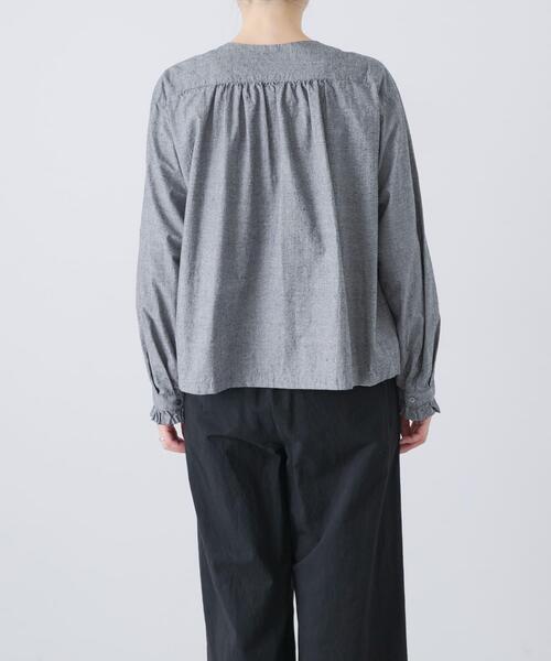 かぐれ（カグレ）の「コットンシルクフリルブラウス（シャツ/ブラウス・レディース・チェック/ブラック・FREE）」の10枚目の写真