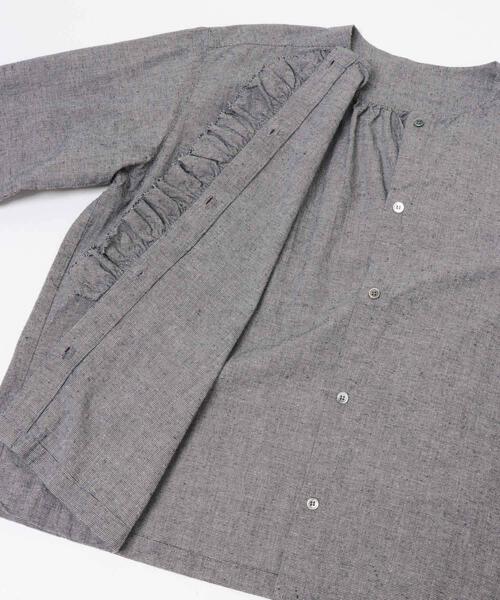 かぐれ（カグレ）の「コットンシルクフリルブラウス（シャツ/ブラウス・レディース・チェック/ブラック・FREE）」の15枚目の写真