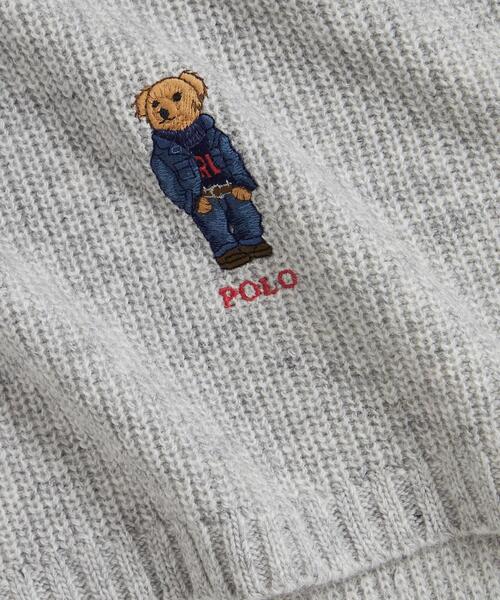 POLO RALPH LAUREN（ポロ ラルフ ローレン）の「Polo ベア ニット スカーフ（マフラー・メンズ・グレー系・ONE）」の3枚目の写真