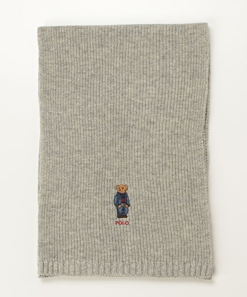 POLO RALPH LAUREN（ポロ ラルフ ローレン）の「Polo ベア ニット スカーフ（マフラー・メンズ・グレー系・ONE）」の2枚目の写真