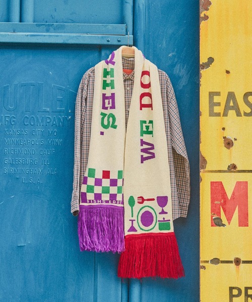 niko and...(ニコアンド)の「【Fishs Eddy(フィッシュエディ)】ニットマフラー【UNISEX】(マフラー・レディース・アイボリー/ネイビー・FREE)」の1枚目の写真