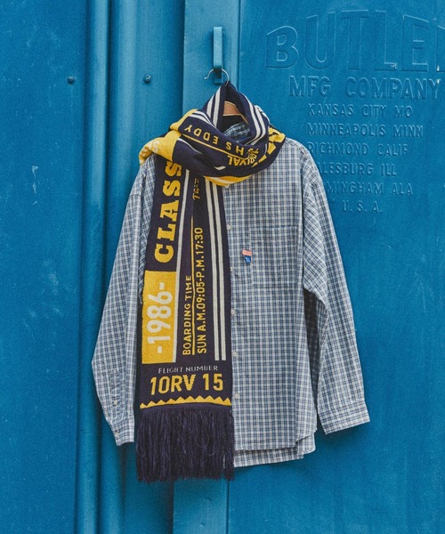 niko and...(ニコアンド)の「【Fishs Eddy(フィッシュエディ)】ニットマフラー【UNISEX】(マフラー・レディース・アイボリー/ネイビー・FREE)」の2枚目の写真