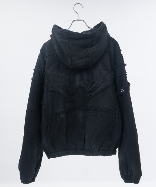 JOHN'S CLOSET（ジョンズクローゼット）の「【13】グランジデザイン フードジャケット（ブルゾン・メンズ・ブラック/ホワイト・MEDIUM/LARGE）」の15枚目の写真