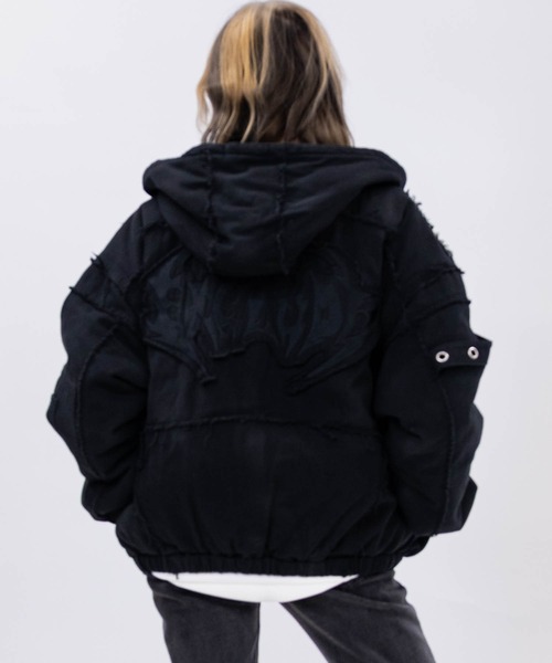 JOHN'S CLOSET（ジョンズクローゼット）の「【13】グランジデザイン フードジャケット（ブルゾン・メンズ・ブラック/ホワイト・MEDIUM/LARGE）」の8枚目の写真