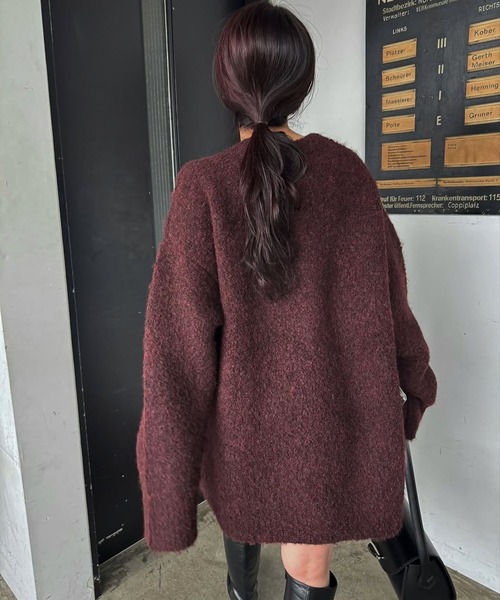 WILLFULLY（ウィルフリー）の「jacquard big silhouette knit（ニット/セーター・レディース・ブラック/チャコール/ボルドー・FREE）」の15枚目の写真