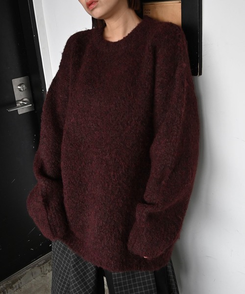 WILLFULLY（ウィルフリー）の「jacquard big silhouette knit（ニット/セーター・レディース・ブラック/チャコール/ボルドー・FREE）」の19枚目の写真