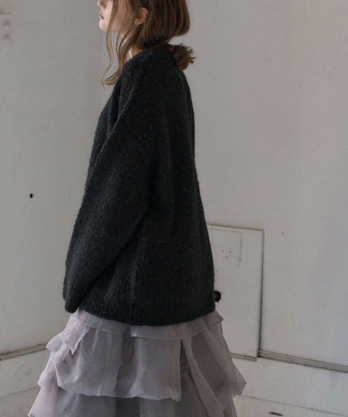 WILLFULLY（ウィルフリー）の「jacquard big silhouette knit（ニット/セーター・レディース・ブラック/チャコール/ボルドー・FREE）」の7枚目の写真