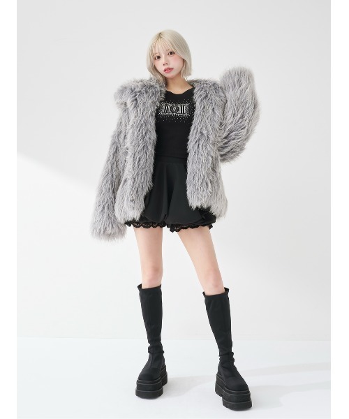 Darich（ダーリッチ）の「シャイニーDDロゴコンパクトロングTシャツ（Tシャツ/カットソー・レディース・ホワイト/グレー/ブラック・FREE）」の8枚目の写真