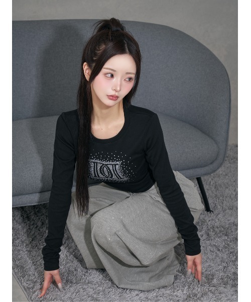 Darich ダーリッチ　シャイニーDDロゴコンパクトロングTシャツ シャイニーDDロゴコンパクトロングTシャツ（Tシャツ/カットソー