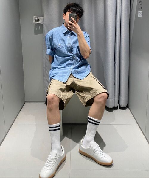 MUSINSA STANDARD（ムシンサスタンダード）の「シャンブレー半袖ワークシャツ[ライトブルー]（シャツ/ブラウス・メンズ・その他・MEDIUM/LARGE/X-LARGE/XX-LARGE）」の6枚目の写真