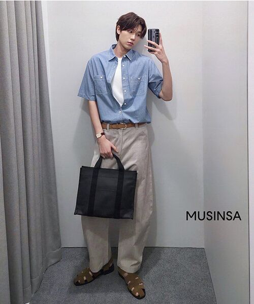 MUSINSA STANDARD（ムシンサスタンダード）の「シャンブレー半袖ワークシャツ[ライトブルー]（シャツ/ブラウス・メンズ・その他・MEDIUM/LARGE/X-LARGE/XX-LARGE）」の8枚目の写真