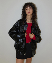 RENSE（レンセ）の「Glossy Coating Blouson Black（MA-1）」