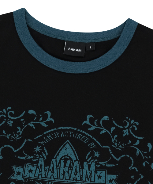 AAKAM(アーカム)の「Stamp Printed Ringer Top (Black)(Tシャツ/カットソー・レディース・その他・1/2)」の9枚目の写真