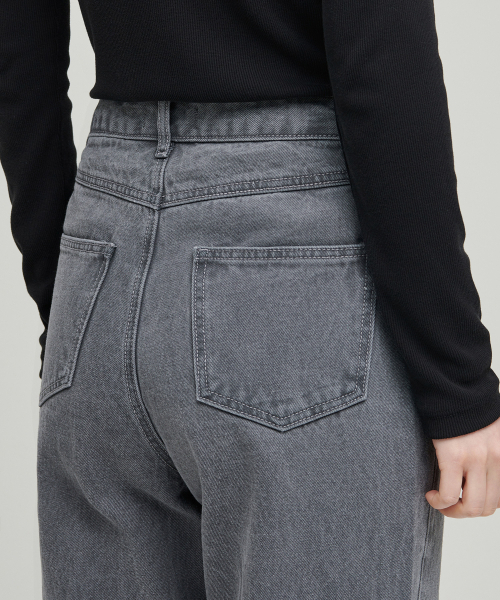 MUSINSA STANDARD WOMAN（ムシンサスタンダードウーマン）の「ウィメンズスラッシュルーズストレートデニムパンツ[グレー]（デニムパンツ・レディース・その他・30/24/25/26/27/28/29）」の7枚目の写真