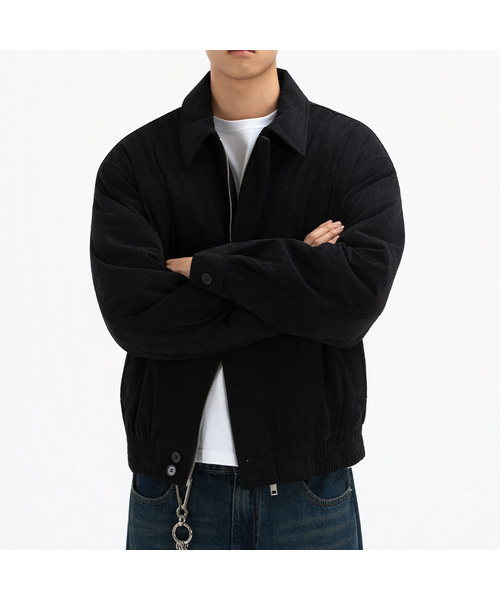 UNDEROFF(アンダーオフ)の「クロップフィットコーデュロイシングルジャンパーブラック(その他アウター・メンズ・ブラック・MEDIUM/LARGE/X-LARGE)」の1枚目の写真