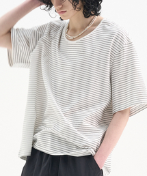 ベーシックUネックシルケットコットンTシャツ_STネックラインホワイト