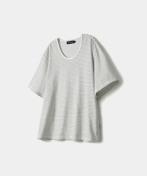 TRIP LE SENS(トリップ ル センス)の「ベーシックUネックシルケットコットンTシャツ_STネックラインホワイト(Tシャツ/カットソー・メンズ・その他・SMALL/MEDIUM/LARGE/X-LARGE)」の3枚目の写真