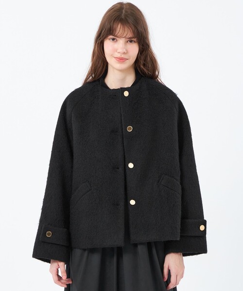 WELBURY NO COLLAR SHORT(ウェルベリーノーカラーショート)】ウール