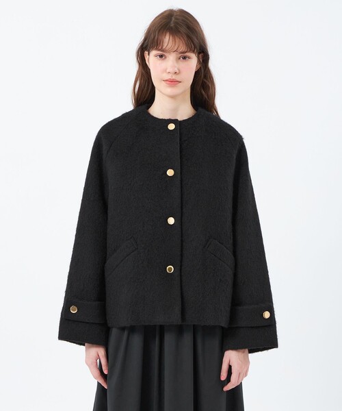 WELBURY NO COLLAR SHORT(ウェルベリーノーカラーショート)】ウール