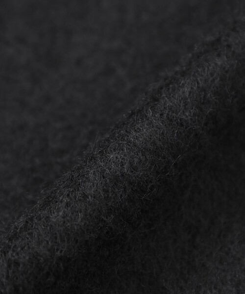 MACKINTOSH PHILOSOPHY(マッキントッシュ フィロソフィー)の「【WELBURY NO COLLAR SHORT(ウェルベリーノーカラーショート)】ウールシャギー製(ノーカラーコート・レディース・ベージュ/ブラック/ライトイエロー・38)」の4枚目の写真