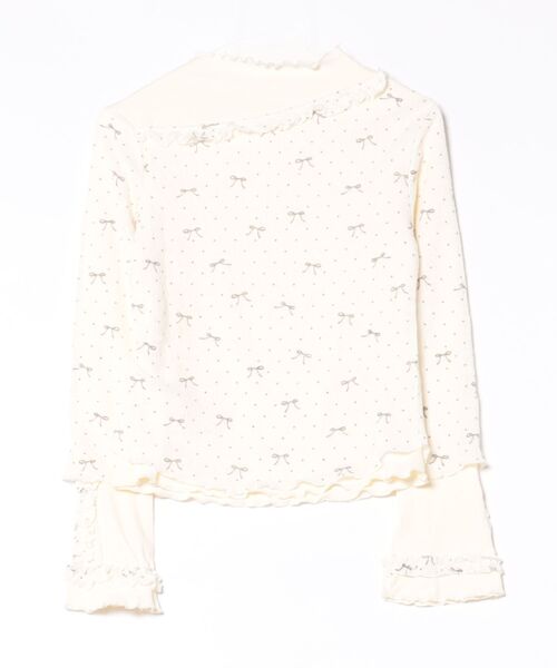 Anely(アネリー)の「リボン プリント フリル レイヤード トップス(Tシャツ/カットソー・レディース・アイボリー/ブラウン・FREE)」の15枚目の写真