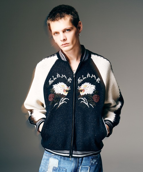 glamb（グラム）の「White Tiger Knit Ska Jumper / ホワイトタイガーニットスカジャンパー（スカジャン・メンズ・レッド/ブラック/ブルー・S/M/L）」の10枚目の写真