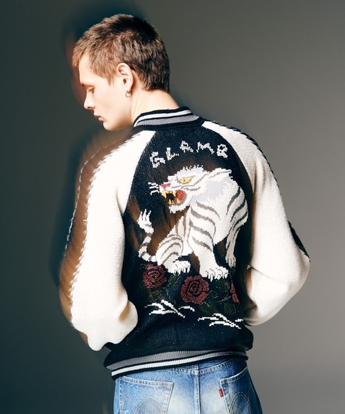glamb（グラム）の「White Tiger Knit Ska Jumper / ホワイトタイガーニットスカジャンパー（スカジャン・メンズ・レッド/ブラック/ブルー・S/M/L）」の11枚目の写真