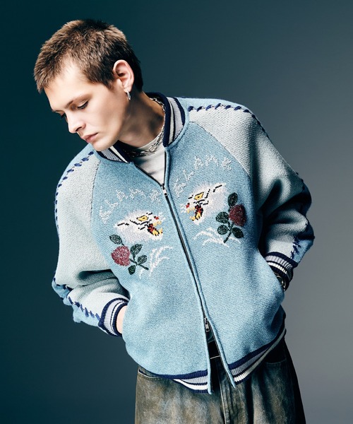 glamb（グラム）の「White Tiger Knit Ska Jumper / ホワイトタイガーニットスカジャンパー（スカジャン・メンズ・レッド/ブラック/ブルー・S/M/L）」の12枚目の写真