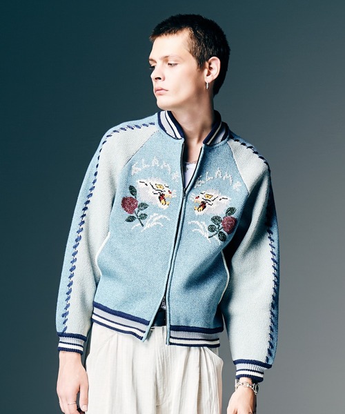 glamb（グラム）の「White Tiger Knit Ska Jumper / ホワイトタイガーニットスカジャンパー（スカジャン・メンズ・レッド/ブラック/ブルー・S/M/L）」の13枚目の写真