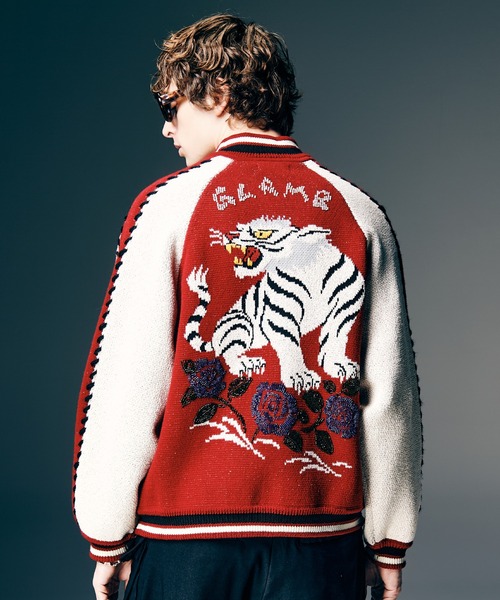 glamb（グラム）の「White Tiger Knit Ska Jumper / ホワイトタイガーニットスカジャンパー（スカジャン・メンズ・レッド/ブラック/ブルー・S/M/L）」の14枚目の写真