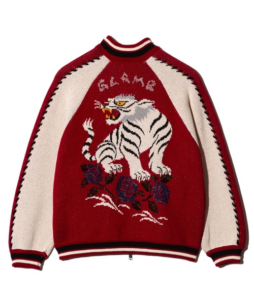 glamb（グラム）の「White Tiger Knit Ska Jumper / ホワイトタイガーニットスカジャンパー（スカジャン・メンズ・レッド/ブラック/ブルー・S/M/L）」の9枚目の写真