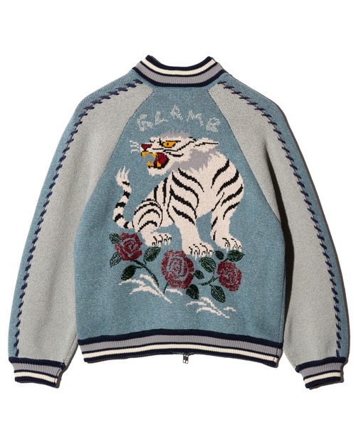 glamb（グラム）の「White Tiger Knit Ska Jumper / ホワイトタイガーニットスカジャンパー（スカジャン・メンズ・レッド/ブラック/ブルー・S/M/L）」の8枚目の写真