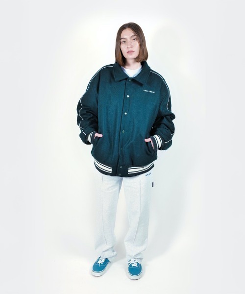 Kinetics（キネティクス）の「APPLEBUM Collared Melton Stadium Jacket（アップルバム カラード メルトン スタジアム ジャケット）（スタジャン・メンズ・ネイビー/グリーン・LARGE/MEDIUM/X-LARGE）」の19枚目の写真