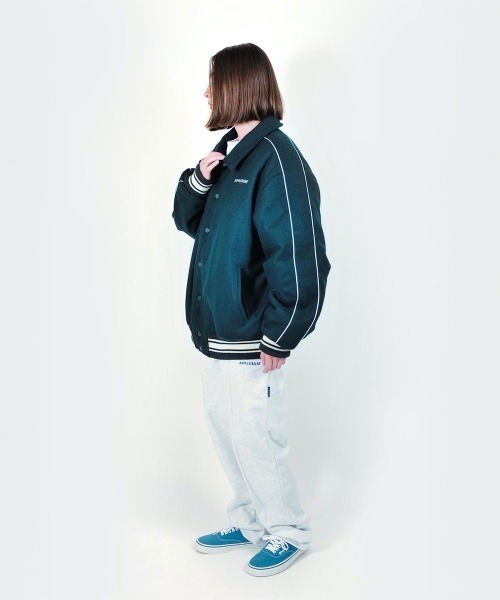 Kinetics（キネティクス）の「APPLEBUM Collared Melton Stadium Jacket（アップルバム カラード メルトン スタジアム ジャケット）（スタジャン・メンズ・ネイビー/グリーン・LARGE/MEDIUM/X-LARGE）」の11枚目の写真