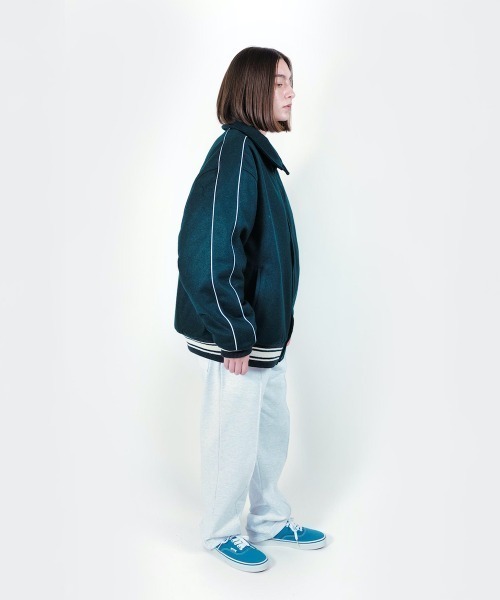 Kinetics（キネティクス）の「APPLEBUM Collared Melton Stadium Jacket（アップルバム カラード メルトン スタジアム ジャケット）（スタジャン・メンズ・ネイビー/グリーン・LARGE/MEDIUM/X-LARGE）」の13枚目の写真