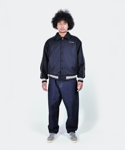 Kinetics（キネティクス）の「APPLEBUM Collared Melton Stadium Jacket（アップルバム カラード メルトン スタジアム ジャケット）（スタジャン・メンズ・ネイビー/グリーン・LARGE/MEDIUM/X-LARGE）」の9枚目の写真