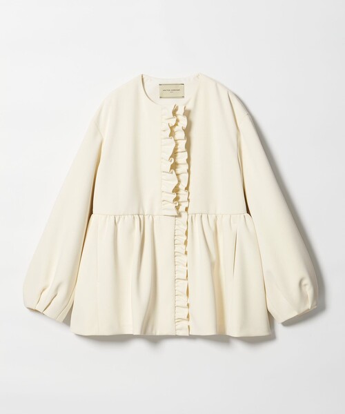 UNITED ARROWS（ユナイテッドアローズ）の「SPONGY フリル ペプラム ジャケット（ノーカラージャケット・レディース・オフホワイト/ブラック/ネイビー・38/36）」の19枚目の写真