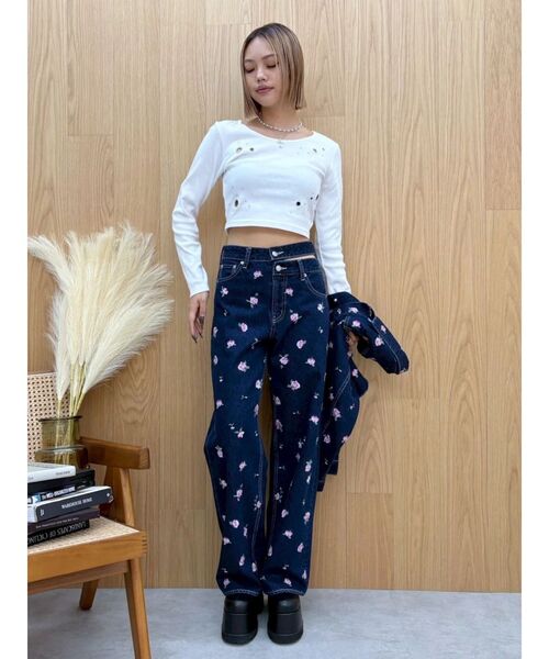 EVRIS（エヴリス）の「アイレットクロップドロンＴ（Tシャツ/カットソー・レディース・ホワイト/ブラック/その他1・FREE）」の21枚目の写真