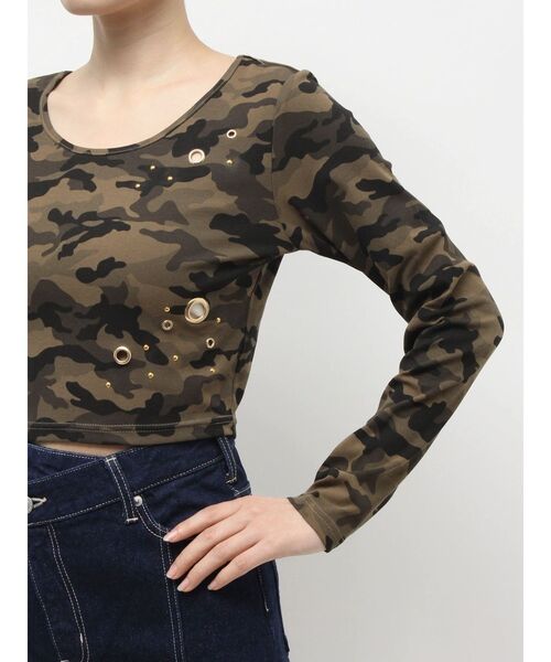 EVRIS(エヴリス)の「アイレットクロップドロンT 春服(Tシャツ/カットソー・レディース・ホワイト/ブラック/その他1・FREE)」の7枚目の写真