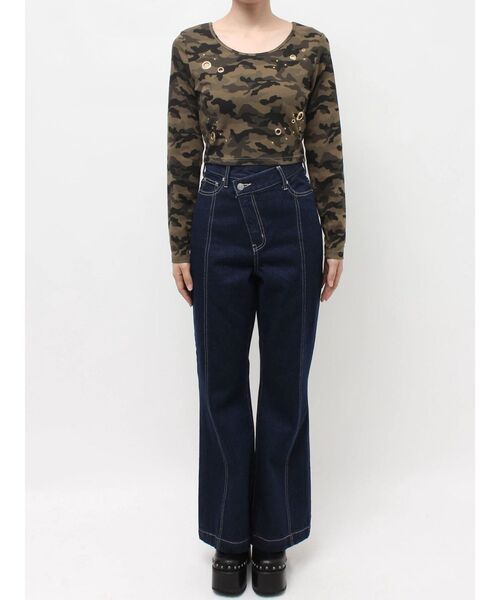 EVRIS(エヴリス)の「アイレットクロップドロンT 春服(Tシャツ/カットソー・レディース・ホワイト/ブラック/その他1・FREE)」の10枚目の写真
