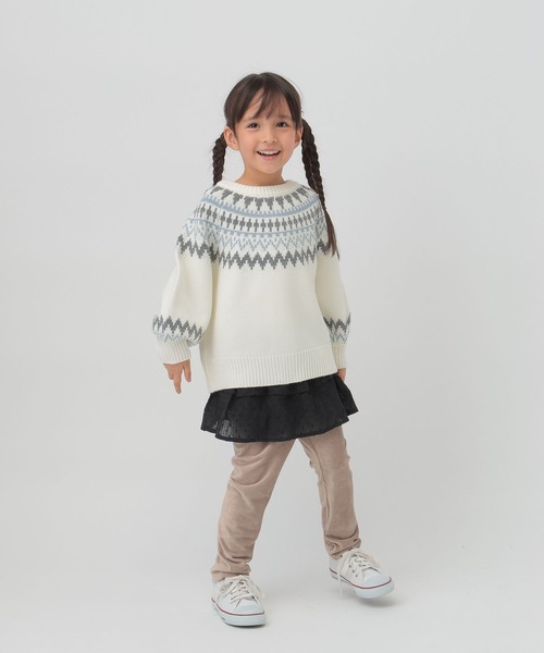 GLOBAL WORK（グローバルワーク）の「2wayノルディックニット/T/603720（カーディガン/ボレロ・キッズ・ホワイト/ライトグリーン/ベージュ/ライトブルー・100cm/120cm/110cm）」の20枚目の写真