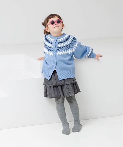 GLOBAL WORK（グローバルワーク）の「2wayノルディックニット/T/603720（カーディガン/ボレロ・キッズ・ホワイト/ライトグリーン/ベージュ/ライトブルー・100cm/120cm/110cm）」の10枚目の写真