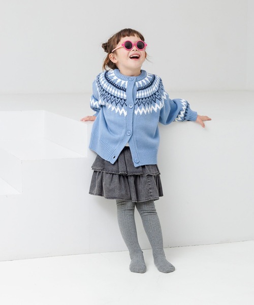 GLOBAL WORK（グローバルワーク）の「2wayノルディックニット/T/603720（カーディガン/ボレロ・キッズ・ホワイト/ライトグリーン/ベージュ/ライトブルー・100cm/120cm/110cm）」の7枚目の写真