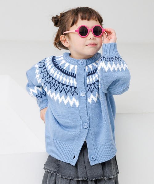 GLOBAL WORK（グローバルワーク）の「2wayノルディックニット/T/603720（カーディガン/ボレロ・キッズ・ホワイト/ライトグリーン/ベージュ/ライトブルー・100cm/120cm/110cm）」の6枚目の写真