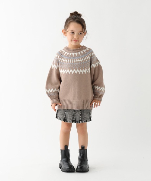 GLOBAL WORK（グローバルワーク）の「2wayノルディックニット/T/603720（カーディガン/ボレロ・キッズ・ホワイト/ライトグリーン/ベージュ/ライトブルー・100cm/120cm/110cm）」の16枚目の写真