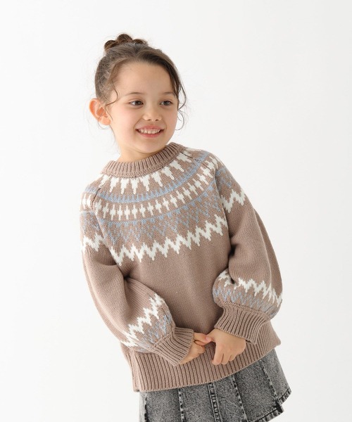 GLOBAL WORK（グローバルワーク）の「2wayノルディックニット/T/603720（カーディガン/ボレロ・キッズ・ホワイト/ライトグリーン/ベージュ/ライトブルー・100cm/120cm/110cm）」の19枚目の写真